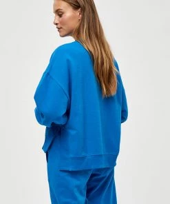 Desires Biano O-neck Sweatshirt - FRENCH BLUE