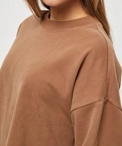 Desires Biano O-neck Sweatshirt - TOBACCO BROWN