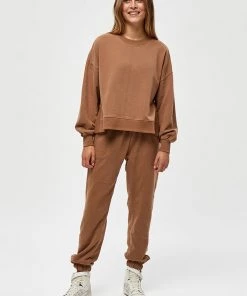 Desires Biano O-neck Sweatshirt - TOBACCO BROWN