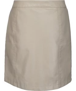 Desires Skirts Colette PU Skirt - PALE KAHKI