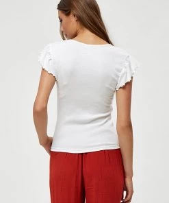 Desires Dareen GOTS Ruche Tee - WHITE New In