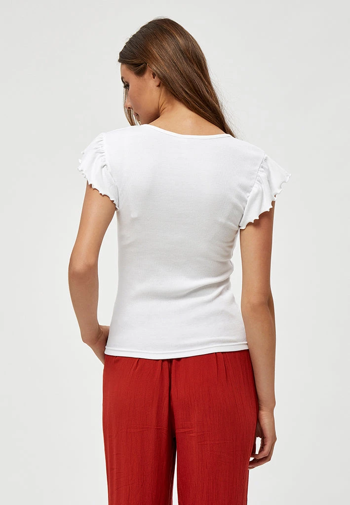 Desires Dareen GOTS Ruche Tee - WHITE New In 2 Desires Dareen GOTS Ruche Tee - WHITE New In