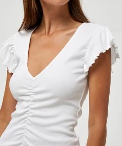 Desires Dareen GOTS Ruche Tee - WHITE New In 6 Desires Dareen GOTS Ruche Tee - WHITE New In