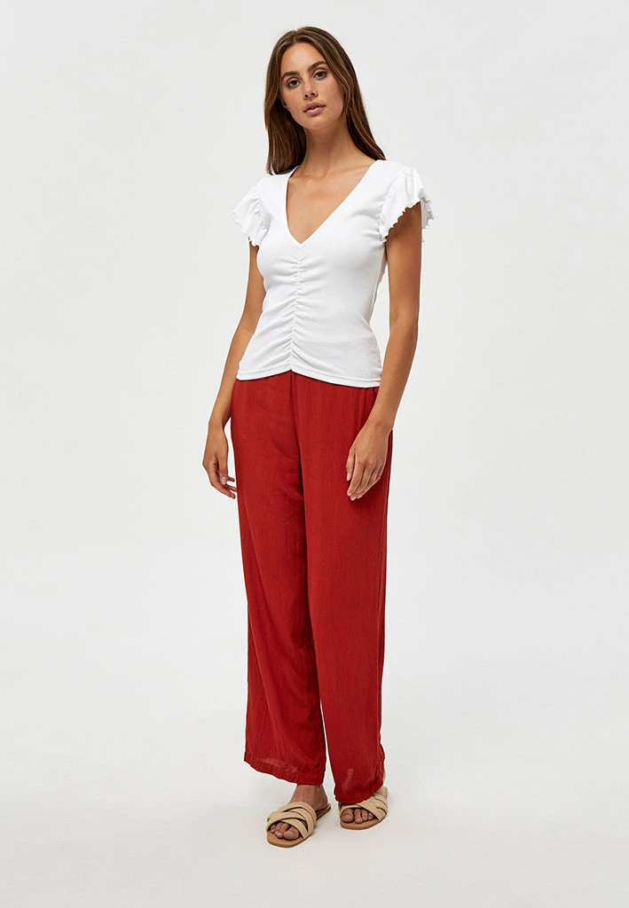 Desires Dareen GOTS Ruche Tee - WHITE New In 4 Desires Dareen GOTS Ruche Tee - WHITE New In