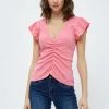 Desires Dareen GOTS Ruche Tee - Pink Lemonade