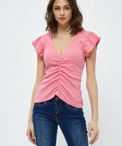 Desires Dareen GOTS Ruche Tee - Pink Lemonade