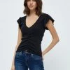 Desires Dareen GOTS Ruche Tee - BLACK