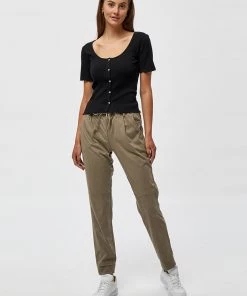 Desires Tops & T-shirts Dareen Organic Button Tee - BLACK