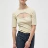 Desires Tops & T-shirts Dareen Organic Cut Tee - OYSTER GRAY