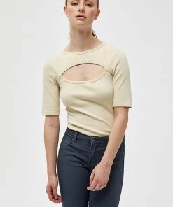 Desires Tops & T-shirts Dareen Organic Cut Tee - OYSTER GRAY