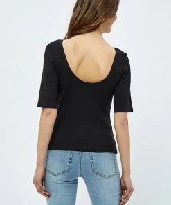 Desires Tops & T-shirts Dareen Organic Open Back Tee - BLACK