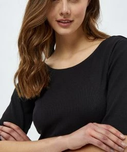 Desires Tops & T-shirts Dareen Organic Open Back Tee - BLACK