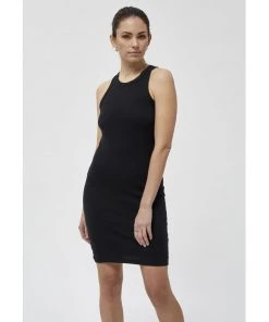 Desires Dareen Organic Rib Dress - BLACK