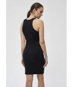 Desires Dareen Organic Rib Dress - BLACK