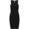 Desires Dareen Organic Rib Dress - BLACK