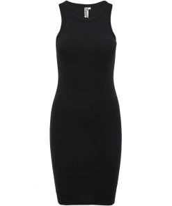 Desires Dareen Organic Rib Dress - BLACK