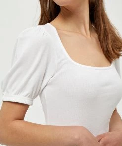 Desires Tops & T-shirts Dareen Organic Square Neck Tee - WHITE