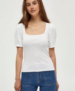 Desires Tops & T-shirts Dareen Organic Square Neck Tee - WHITE