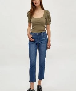 Desires Dareen Organic Square Neck Tee - MERMAID GREEN