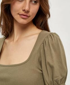 Desires Dareen Organic Square Neck Tee - MERMAID GREEN