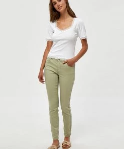 Desires Daren GOTS Lace Trim Top - WHITE