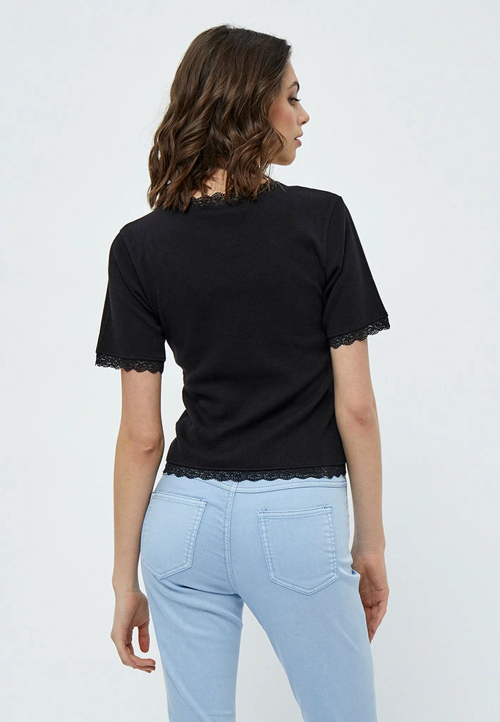 Desires New In Daren GOTS Lace Trim Top - BLACK 2 Desires New In Daren GOTS Lace Trim Top - BLACK