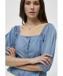 Desires Daya Blouse - LIGHT BLUE WASH