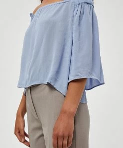 Desires New In Debbi Off Shoulder Blouse - Serenity Blue