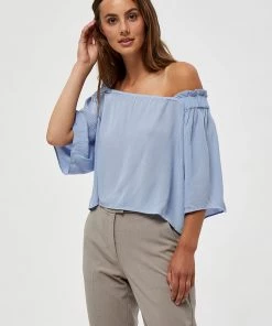 Desires New In Debbi Off Shoulder Blouse - Serenity Blue