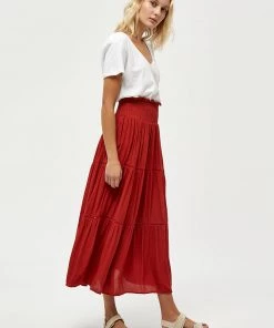 Desires Debbi Smock Skirt - Burnt Red