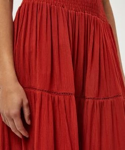 Desires Debbi Smock Skirt - Burnt Red