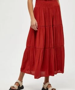 Desires Debbi Smock Skirt - Burnt Red