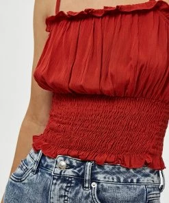 Desires Debbi Smock Top - Burnt Red