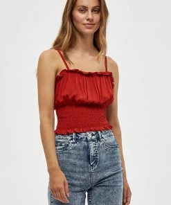 Desires Debbi Smock Top - Burnt Red