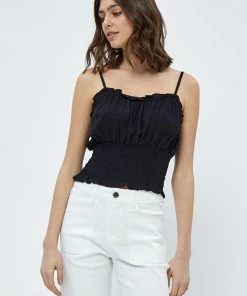 Desires Debbi Smock Top - BLACK