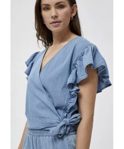 Desires Deeda Blouse - MID BLUE DENIM