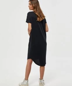 Desires Delara Curved Hem Dress - BLACK
