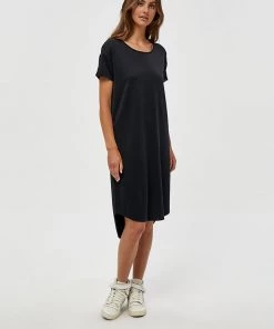 Desires Delara Curved Hem Dress - BLACK