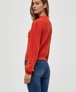 Desires Dita Funnelneck Pullover - RED CLAY