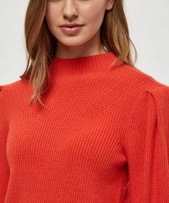 Desires Dita Funnelneck Pullover - RED CLAY