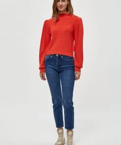 Desires Dita Funnelneck Pullover - RED CLAY