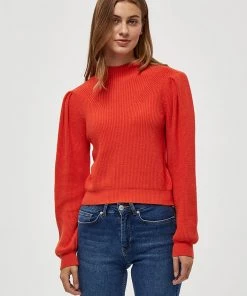 Desires Dita Funnelneck Pullover - RED CLAY
