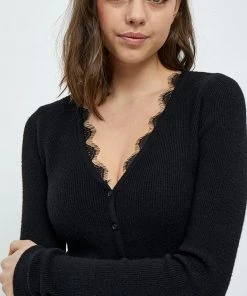 Desires Knits & Cardigans Dita Lace Cardigan - BLACK