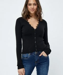 Desires Knits & Cardigans Dita Lace Cardigan - BLACK