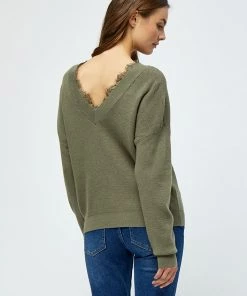 Desires Knits & Cardigans Dita Lace Pullover - MERMAID GREEN
