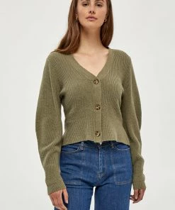 Desires Knits & Cardigans Dita Peplum Cardigan - MERMAID GREEN
