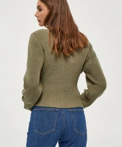 Desires Knits & Cardigans Dita Peplum Cardigan - MERMAID GREEN