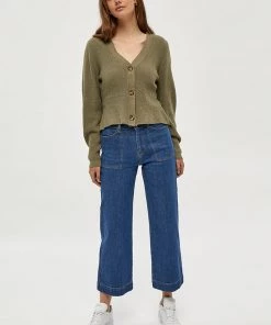 Desires Knits & Cardigans Dita Peplum Cardigan - MERMAID GREEN