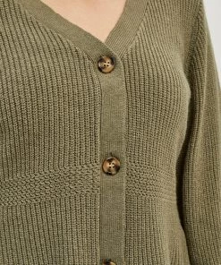 Desires Knits & Cardigans Dita Peplum Cardigan - MERMAID GREEN