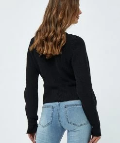 Desires Knits & Cardigans Dita Peplum Cardigan - BLACK